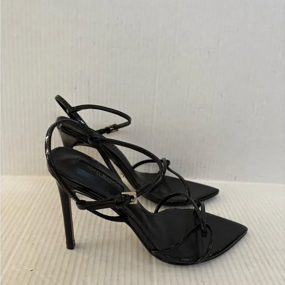 Tony Bianco Maya Elegant Black Strappy Heels patent - Picture 5 of 7